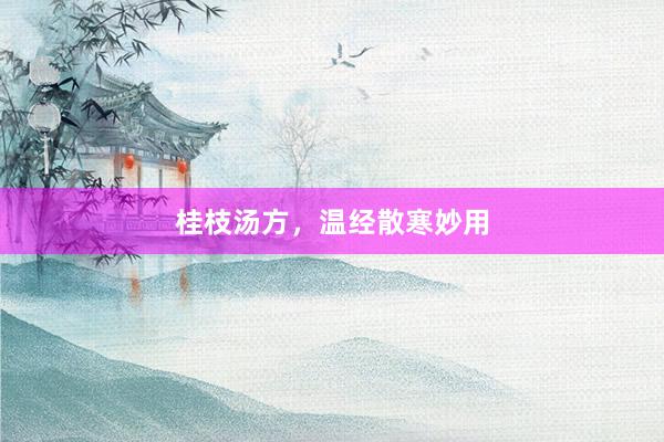 桂枝汤方，温经散寒妙用